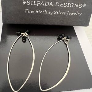 Silpada Silver Earrings with Black Accents